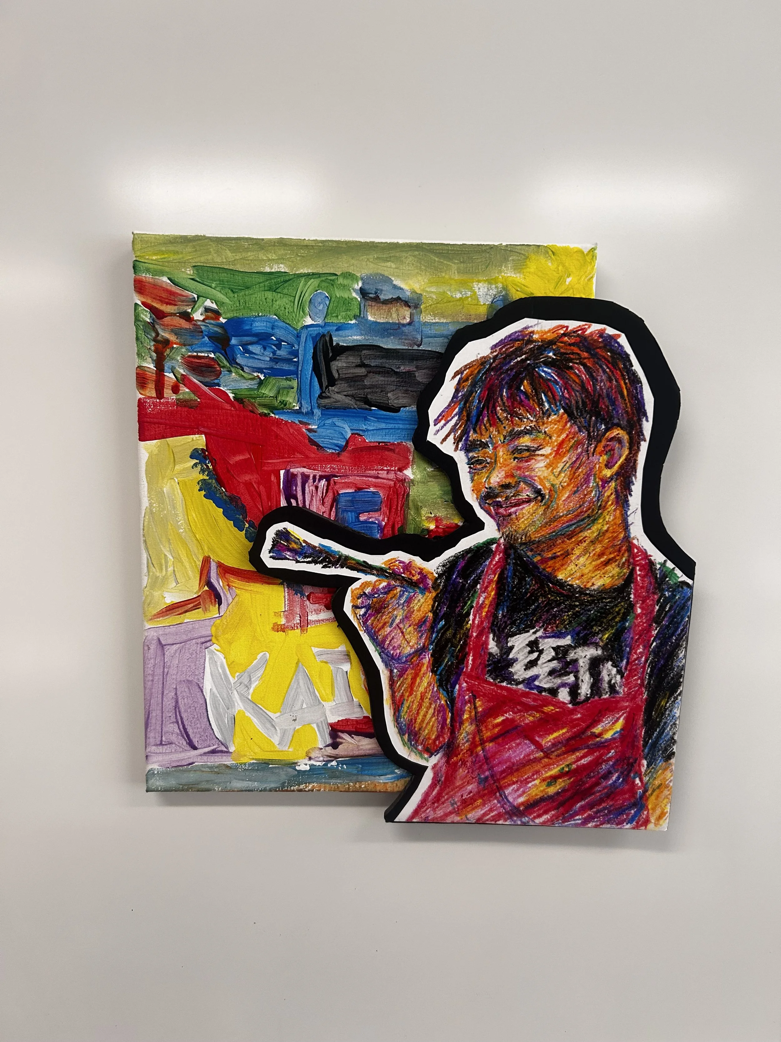 Painting by Kai and drawing by Lauren