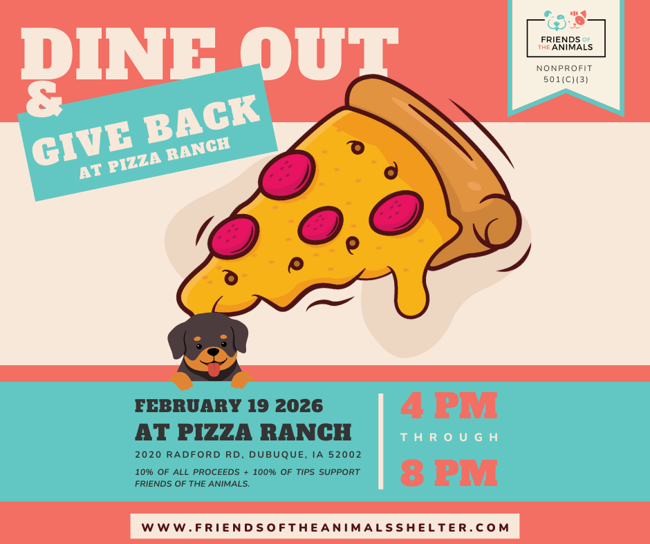 Pizza Ranch Fundraiser February 19th from 4-8pm 2020 Radford Rd Dubuque, IA 52002