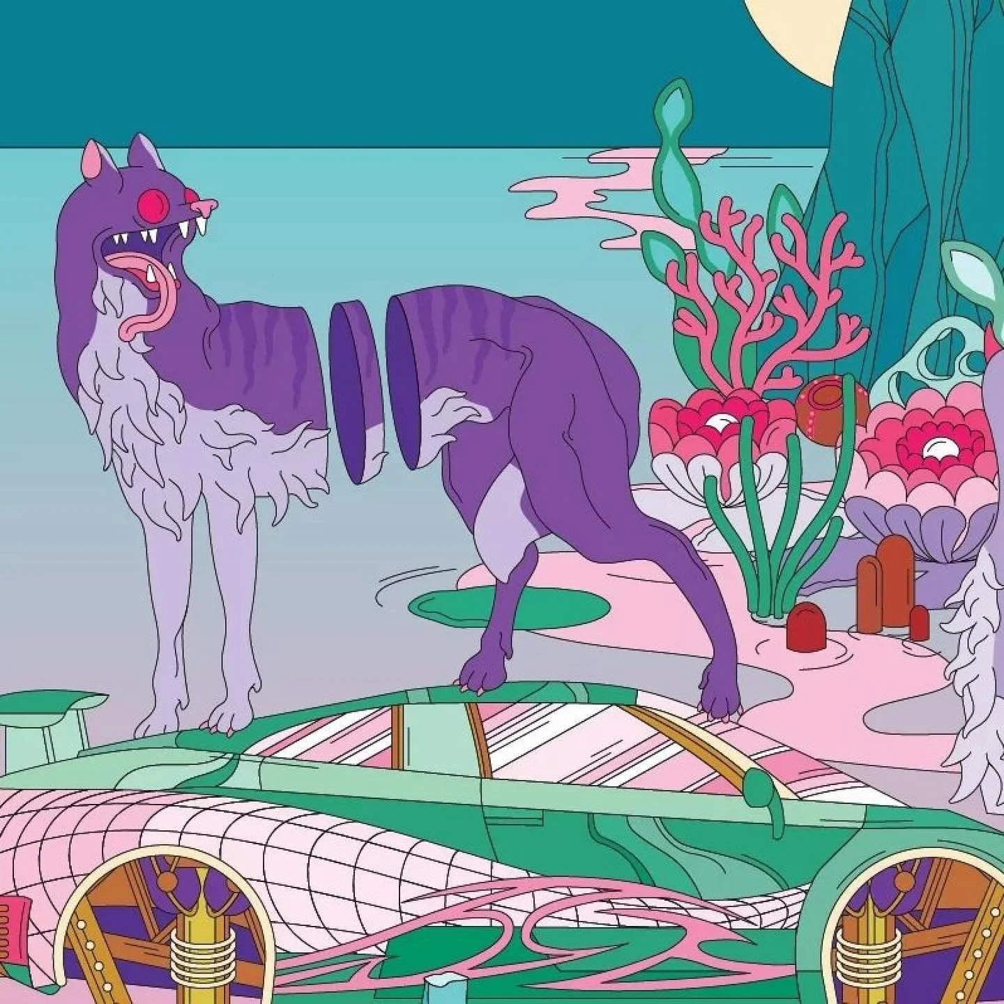 Excited to welcome Alice Monvaillier to Senso Art!
Alice Monvaillier's ultra-colorful pop style plays with the absurd. The world she creates is sweet and subversive at the same time, playing on the contrast between the apparent sweetness of the char