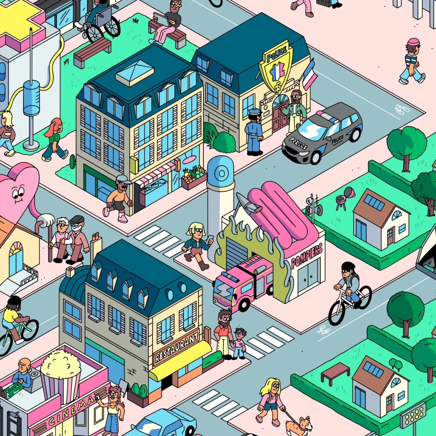 👀👀👀 nouvelle carte illustrant les compétences et services de la @iledefrance par @alexandrenart 
Agence @publicisliveparis 
#ouestcharlie #whereswaldo #alexandrenart #regionidf