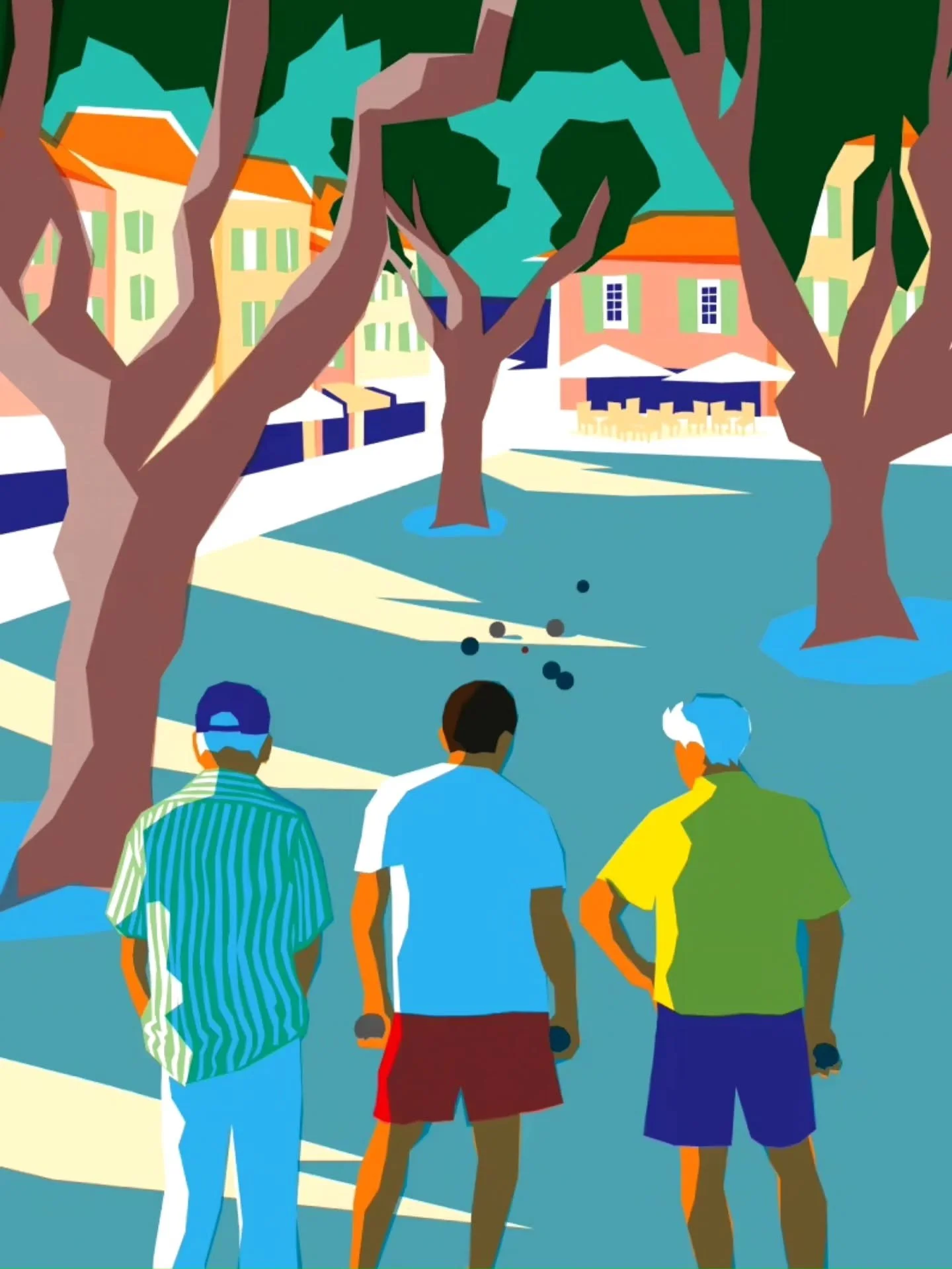 - (งツ)ว Nouvelle série d'illustrations de @mariedoz pour le magazine @lequipe, à la recherche du plus mauvais perdant dans la région de Marseille 😉 
#illustration #lequipemagazine #petanque #marseille