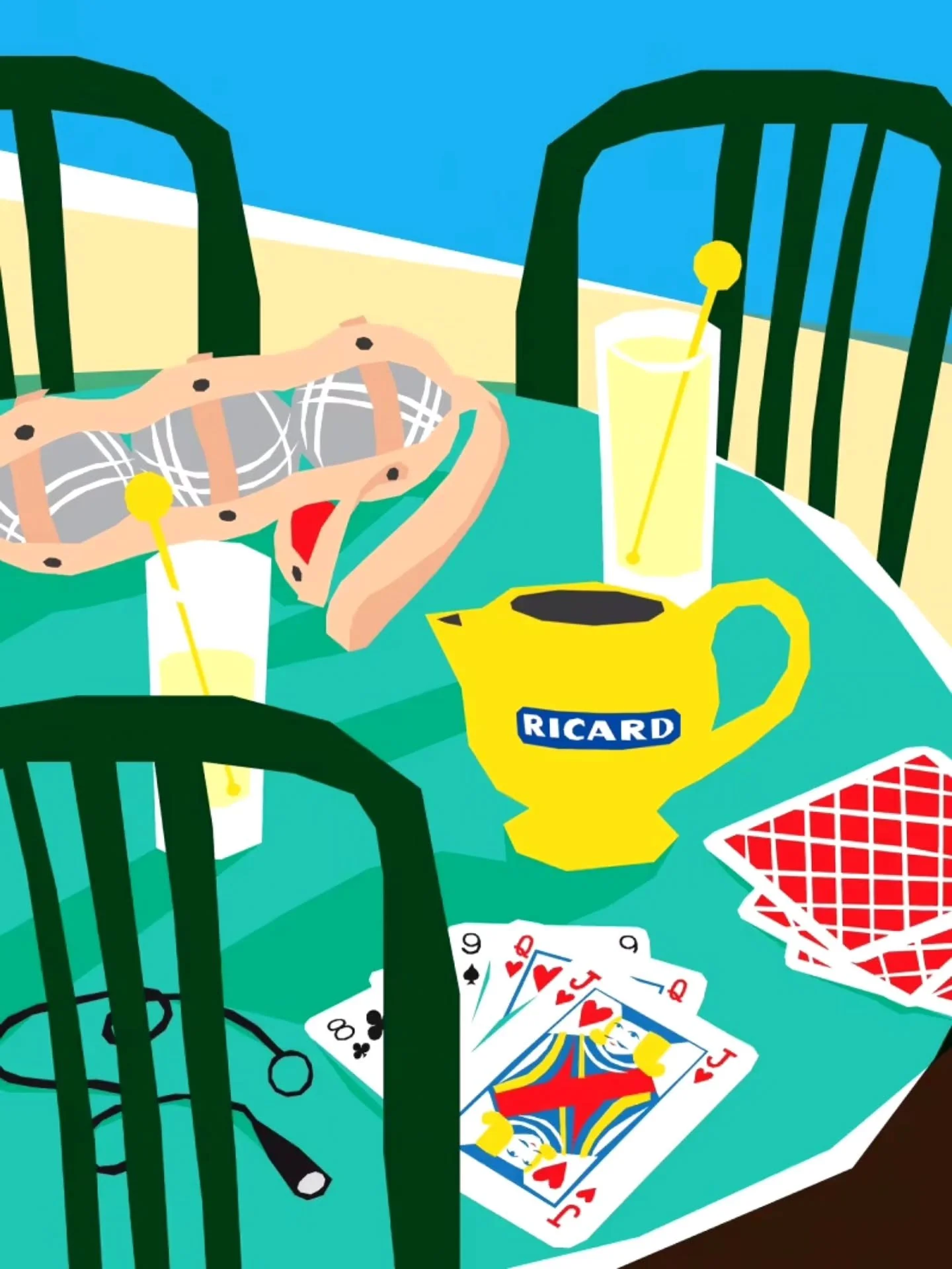 - (งツ)ว Nouvelle série d'illustrations de @mariedoz pour le magazine @lequipe, à la recherche du plus mauvais perdant dans la région de Marseille 😉 
#illustration #lequipemagazine #petanque #marseille