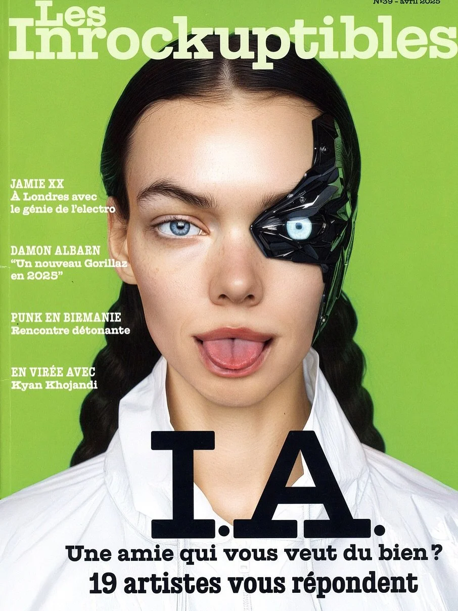 Cover of @lesinrocks magazine, april 2025, by @thosepoorkids 
@felipebarbosa.fr 
#ai #aiartist #lesinrocks #magazine #cover #aiagency #paris