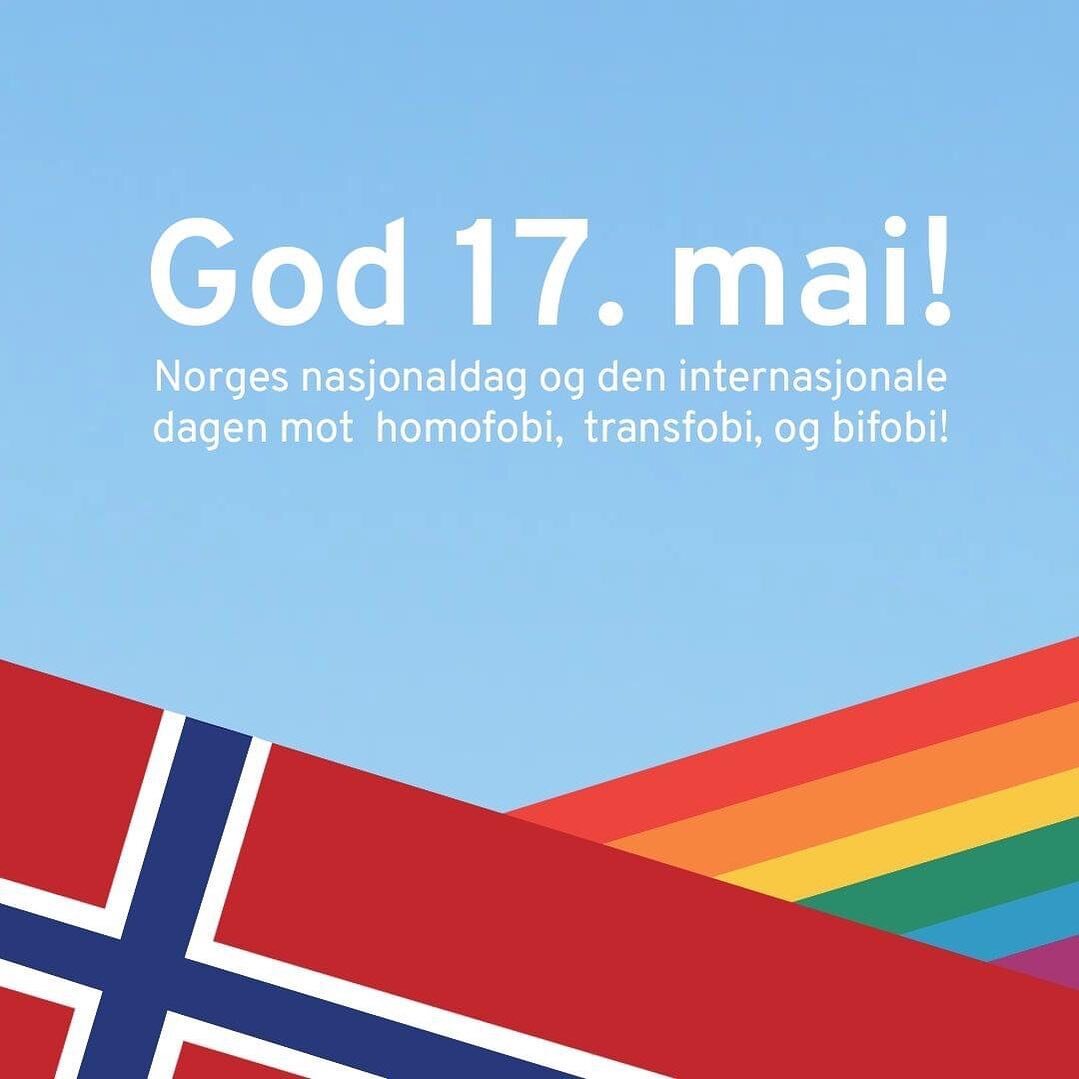I dag feirer vi 17. mai, Norges nasjonaldag og den internasjonale dagen mot homofobi, transfobi og bifobi! 

Gratulerer s&aring; mye med dagen alle sammen! 🇳🇴🏳️&zwj;⚧️🏳️&zwj;🌈