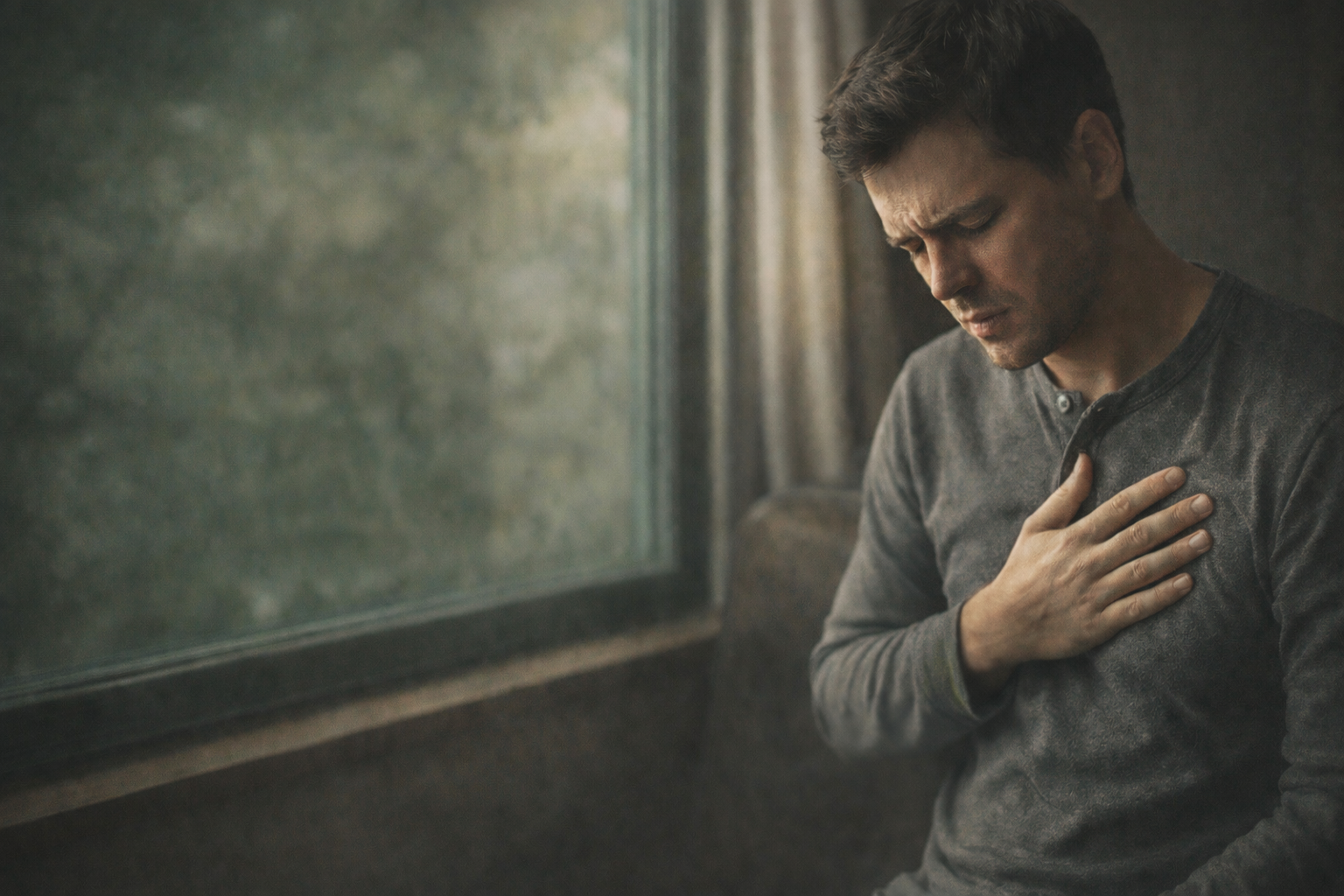 Man experiencing a panic attack