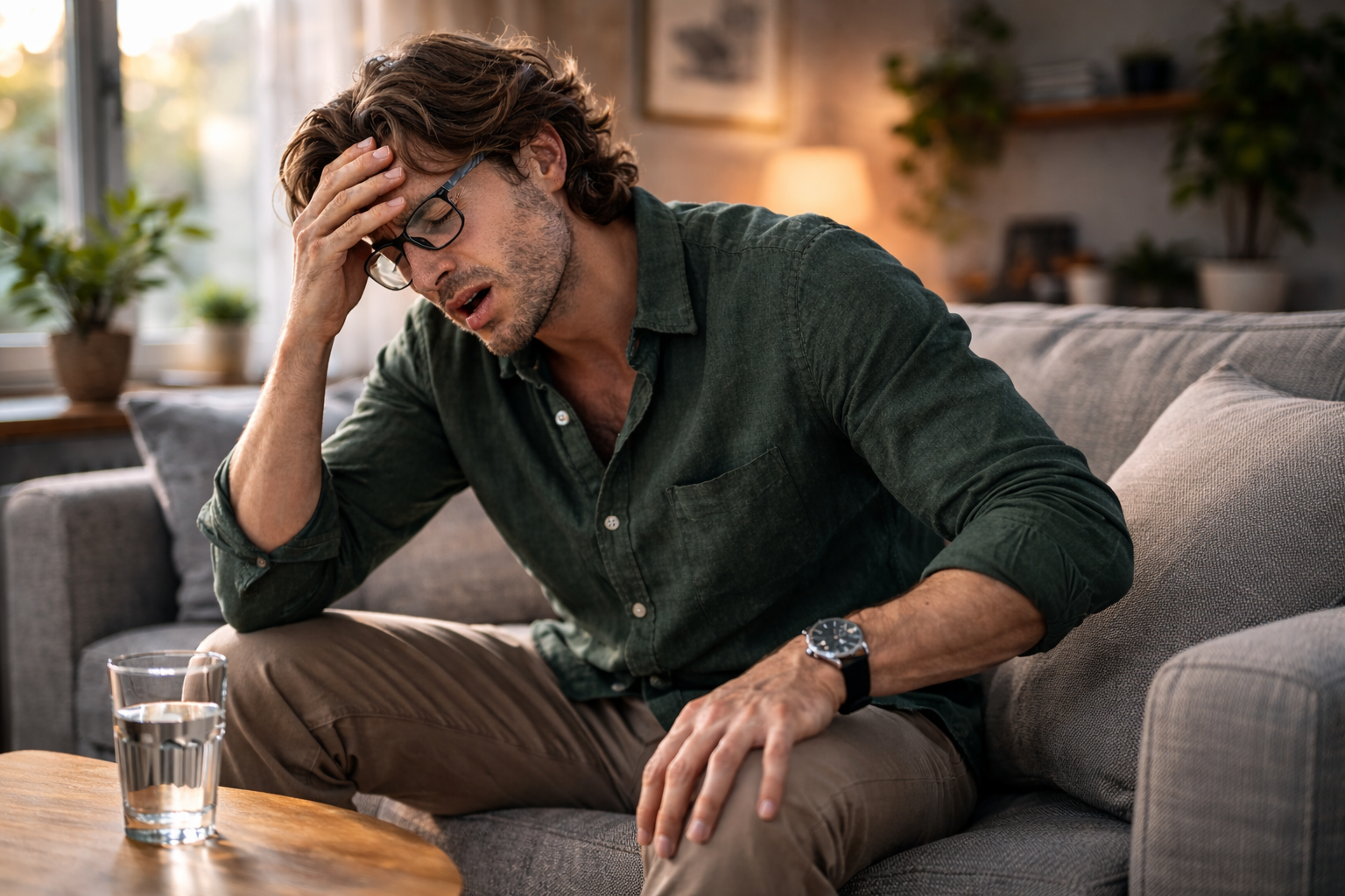 Man experiencing panic attack symptoms