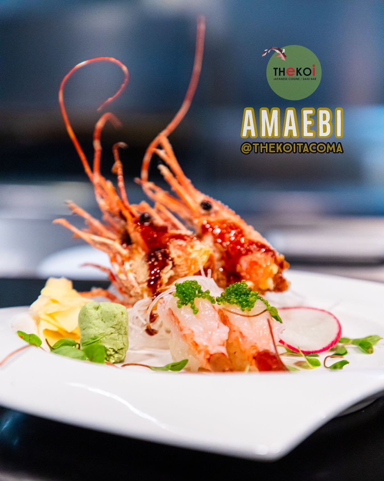 Lets get Exotic in Tacoma tonight 😍
AMAEBI aka Spot Prawns aka Sweet Shrimp 🦐
The Perfect way to get your Sushi 🍣 game next level
Served with its Head deep fried for all the Crunch
Dinner tonight at THEKOI 
Dine in again with us
Reservations at
th