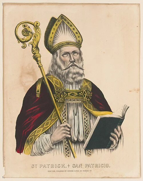 Lithograph of St Patrick. Public Domain