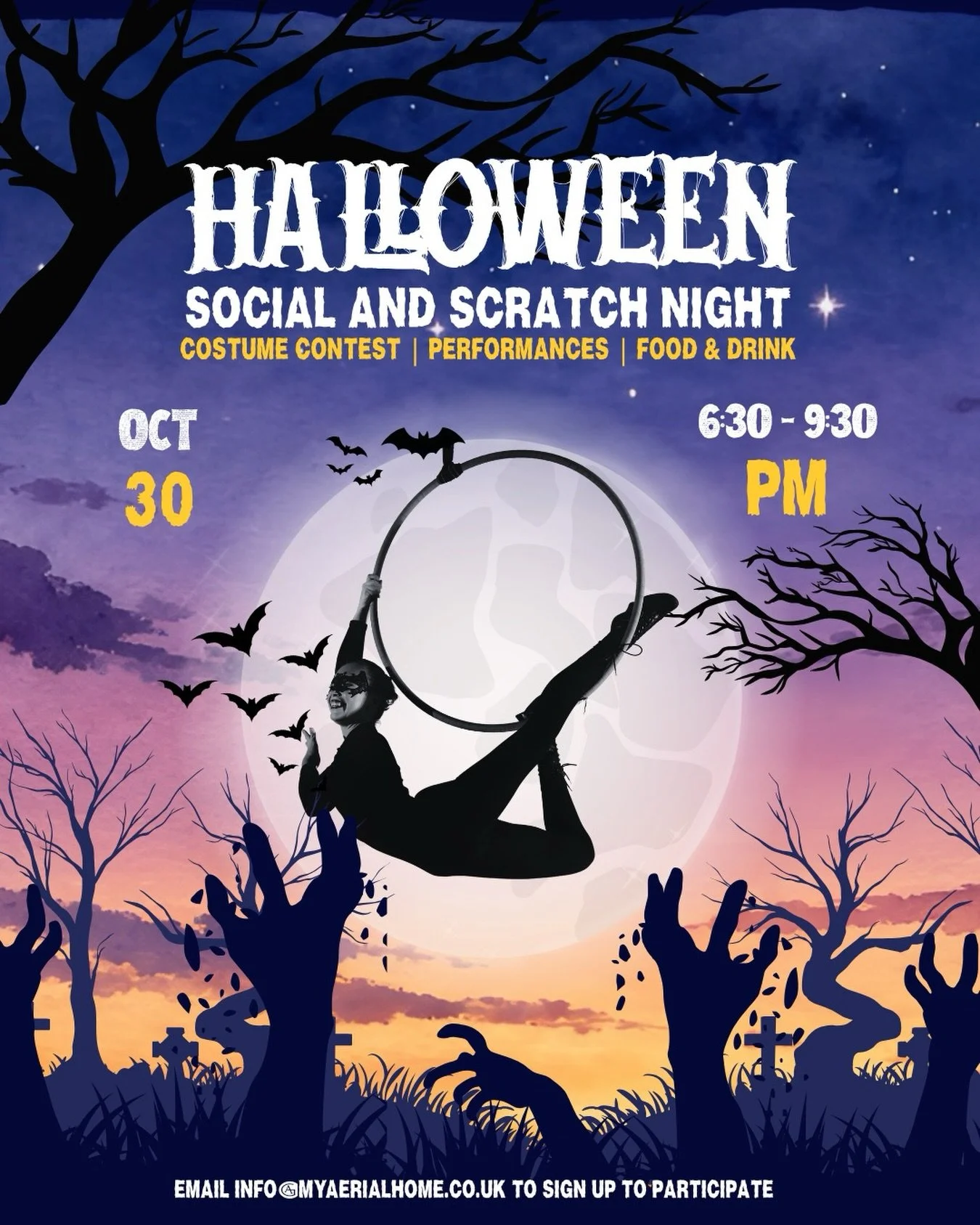 Something spooky this way comes&hellip;it&rsquo;s our Halloween Social Scratch Night!

Join us for an evening of hauntingly good fun: spine tingling performances, wickedly good food, and devilishly delicious drinks!

Our Scratch Nights are always the