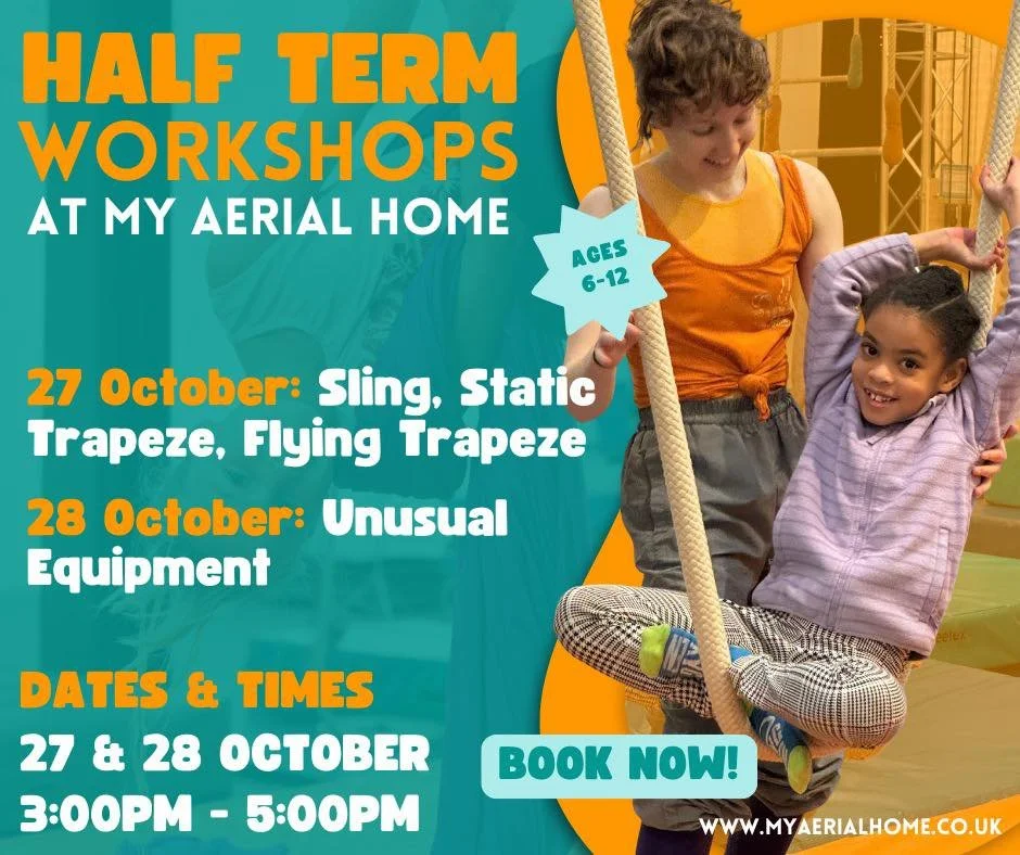 Half Term is coming sooner than you think&hellip;and so are our Half Term Workshops!

First-time students will get a taste of some exciting aerial activities with the opportunity to explore multiple apparatus, and our MAH regulars will get a chance t