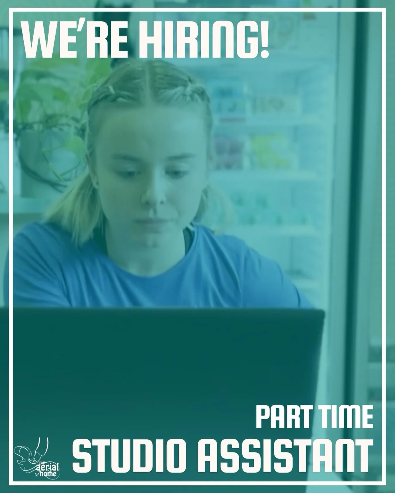 We&rsquo;re hiring!

My Aerial Home is looking for a Part Time Studio Assistant to join our team.

This is a people-facing admin and sales role at the heart of MAH. You&rsquo;ll be the friendly face of MAH during afternoons, evenings, and weekends &m
