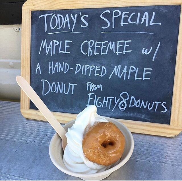 ICYMI  This sweet thing is a THING! Partnering with our pals @mainemaplecreemeeco for a Sunday sundae special. This sold out in an hour yesterday so you just might want to make the dash for yours next Sunday! ❤️🍩🍦