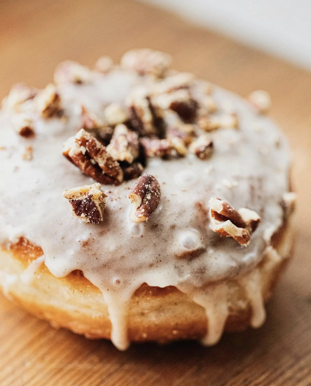 Maple Pecan Glazed Doughnut