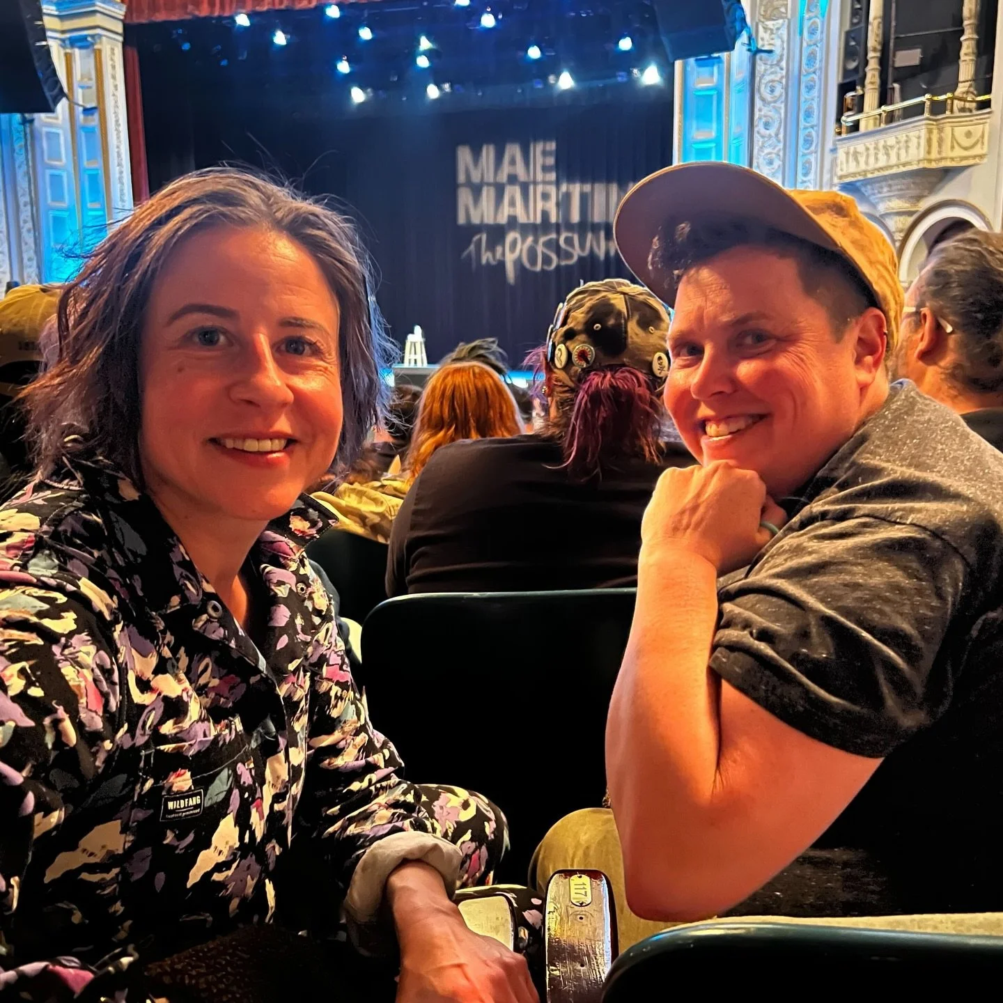 Roseanne and Dana got some of the galaxy&rsquo;s best medicine last Friday night at @hooraymae &lsquo;s show &ldquo;The Possum.&rdquo; It was such a refreshing evening at the Bardavon in Poughkeepsie: endless thanks to our friend @littlegreenarthouse