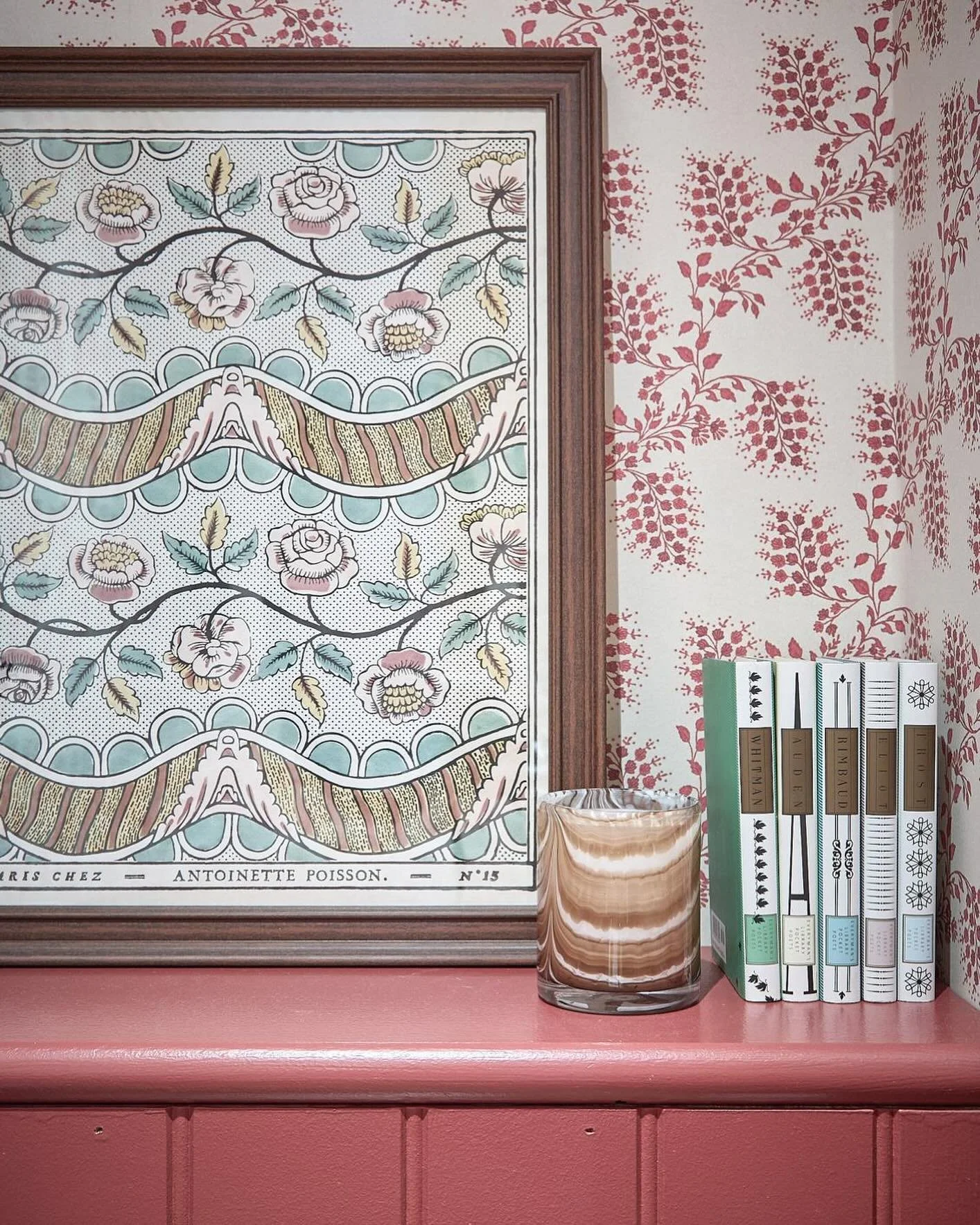 A detail of the cosy cloakroom under stairs in our recent Peckham project. 

A framed @antoinettepoisson Domino Paper sitting pretty against Isabelle wallpaper from @sarahvanrenen.
 
Photography by @enzocerriphotography.

#cloakroom #cloakroomdesign 