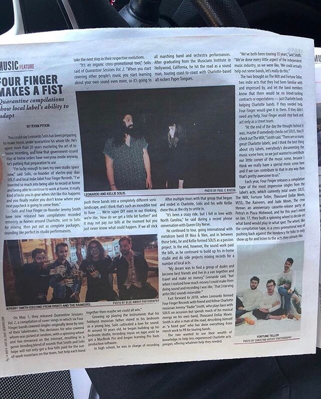 Cool little @fourfingerrecords feature on the latest @queencitynerve  Go pick one up. Yer bois are in it. ❤️