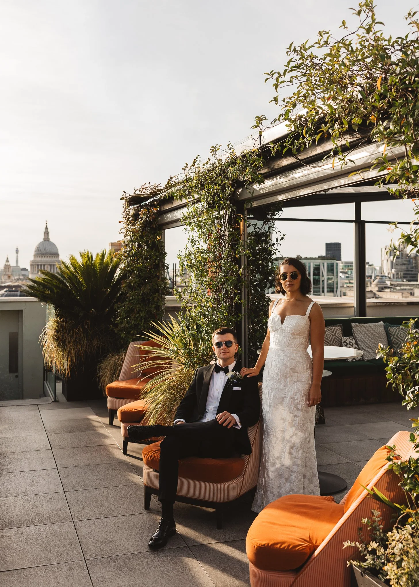 Stylish black tie Marylebone and Wagtail rooftop wedding photography-56.jpg