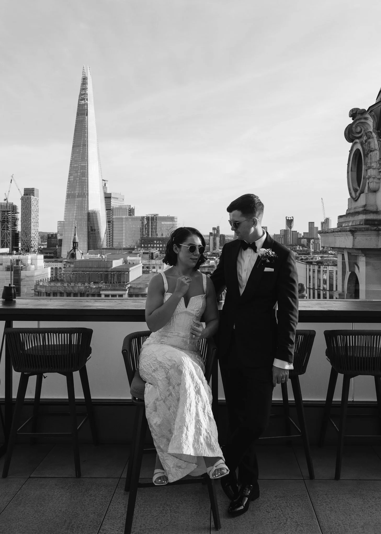 Stylish black tie Marylebone and Wagtail rooftop wedding photography-65.jpg