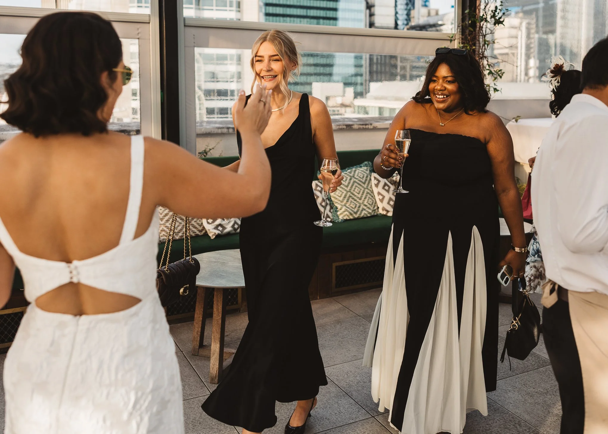 Stylish black tie Marylebone and Wagtail rooftop wedding photography-71.jpg