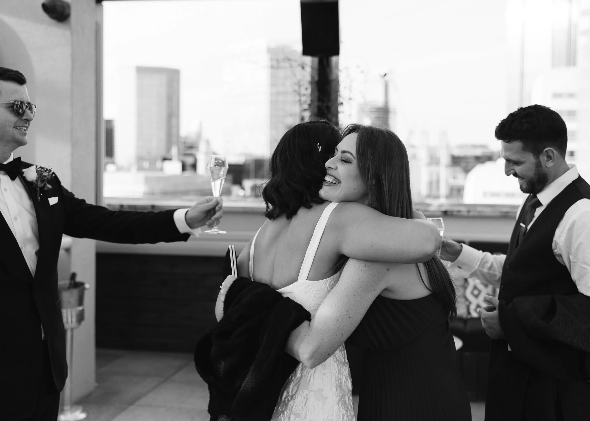 Stylish black tie Marylebone and Wagtail rooftop wedding photography-76.jpg