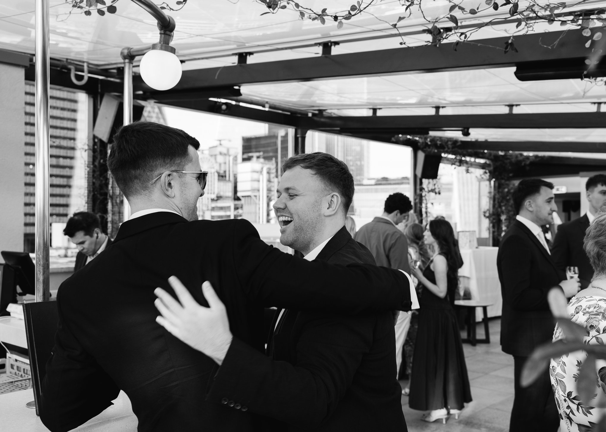 Stylish black tie Marylebone and Wagtail rooftop wedding photography-90.jpg