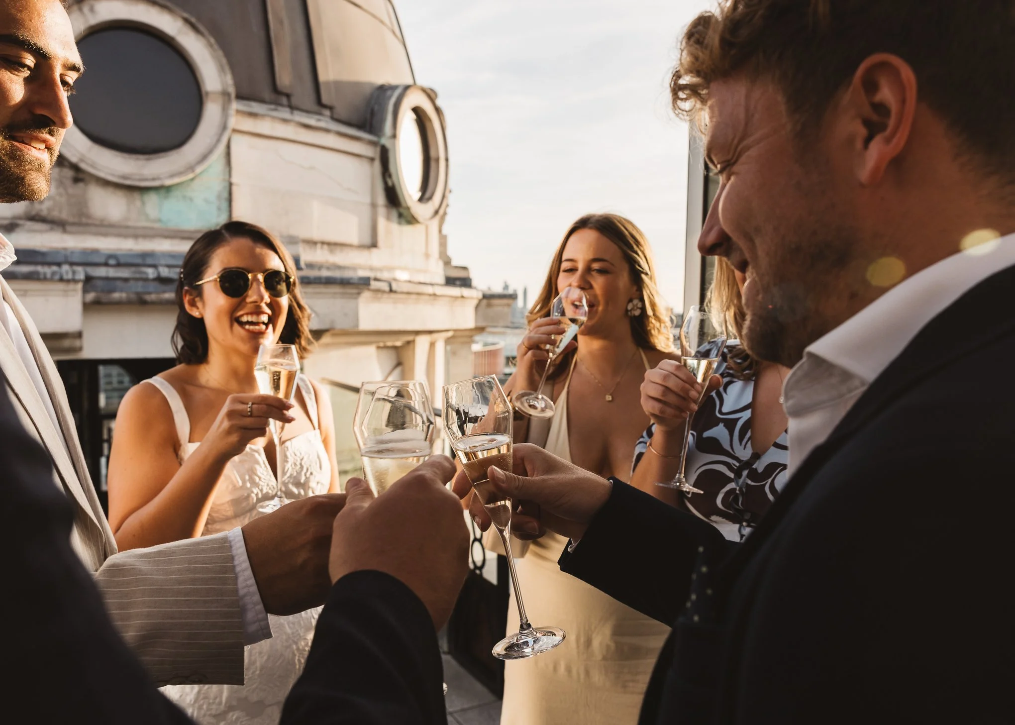 Stylish black tie Marylebone and Wagtail rooftop wedding photography-91.jpg