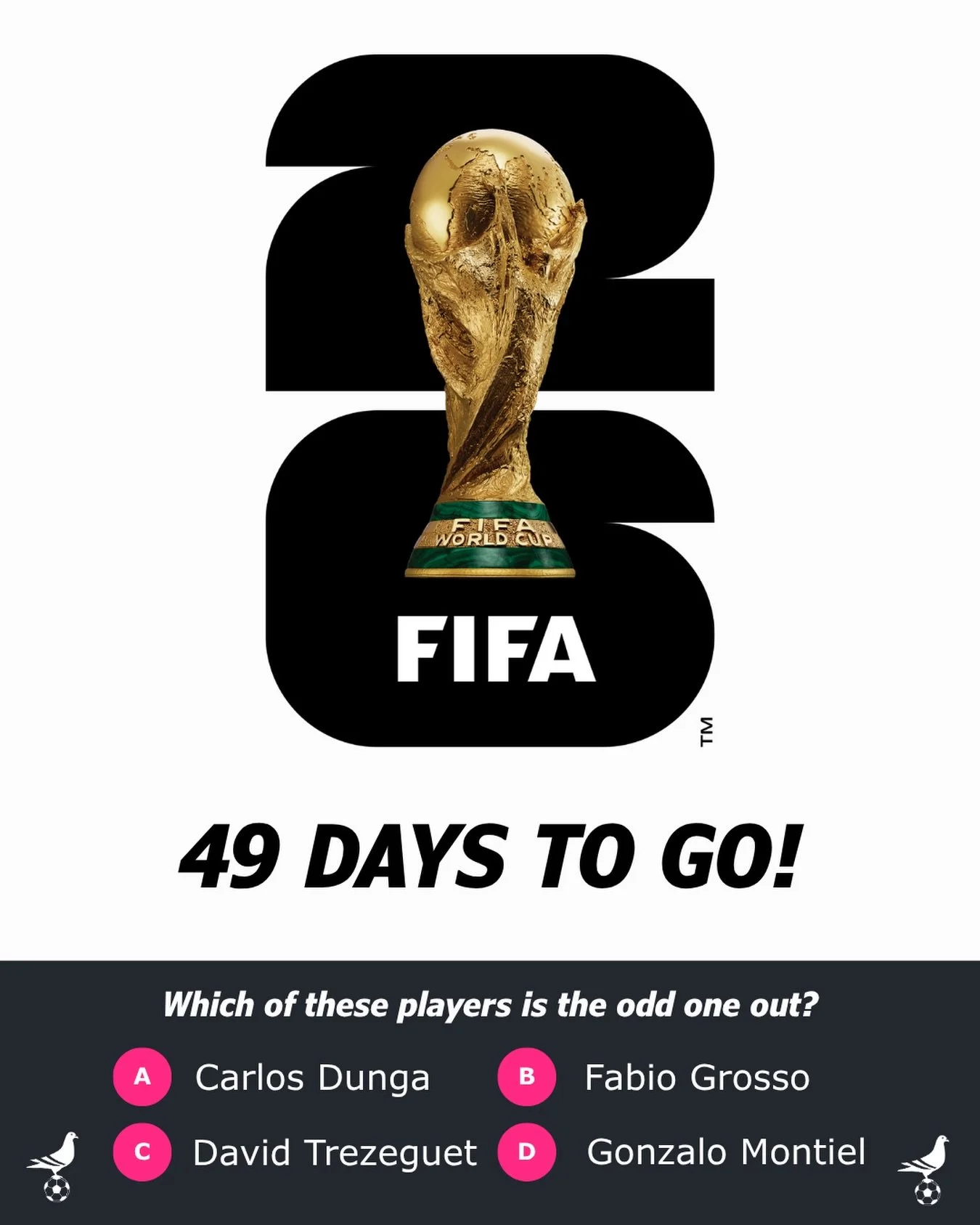 ⏳Less that 50 days until the 2026 World Cup... but how well do you know its history? 

Which of these players is the odd one out? 🤔