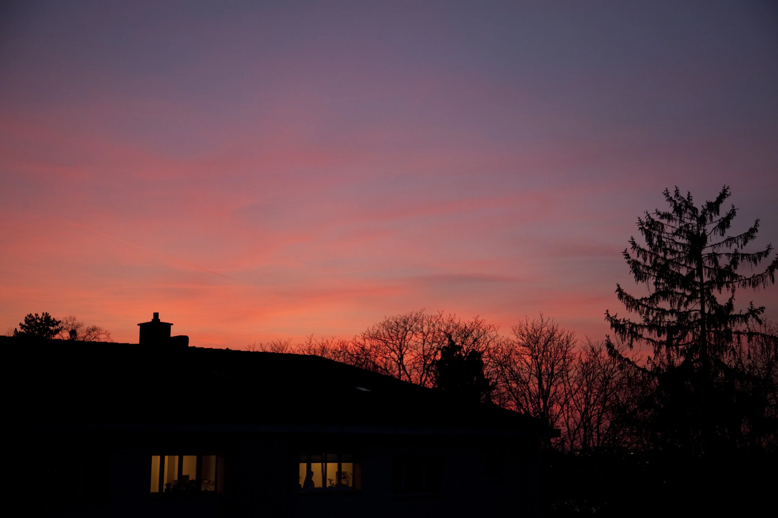 dusk, sky, evening sky, house