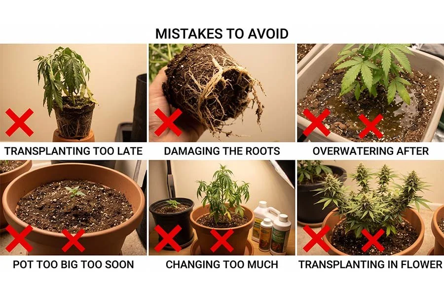 mistakes to avoid when transplanting cannabis