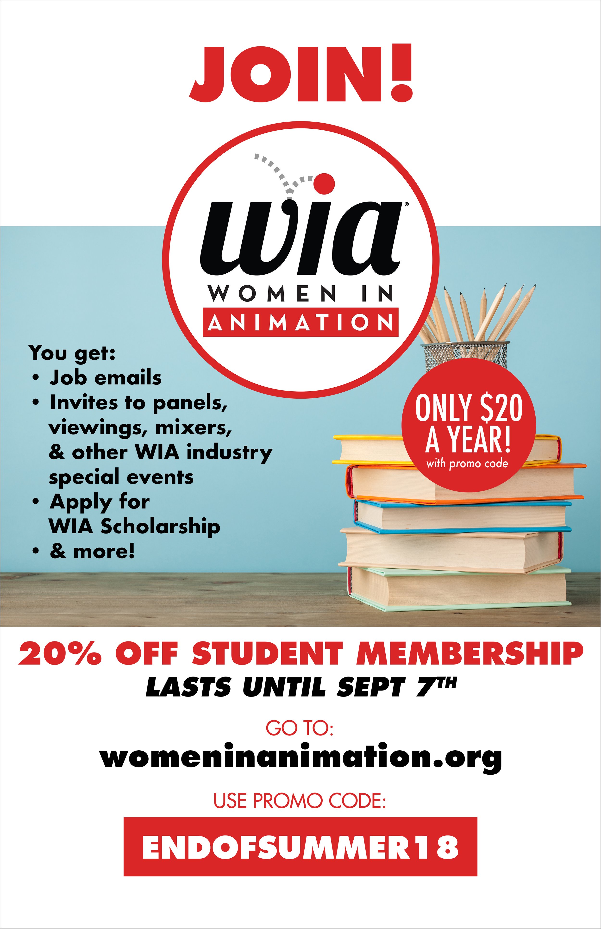 WIA Student Discount Poster