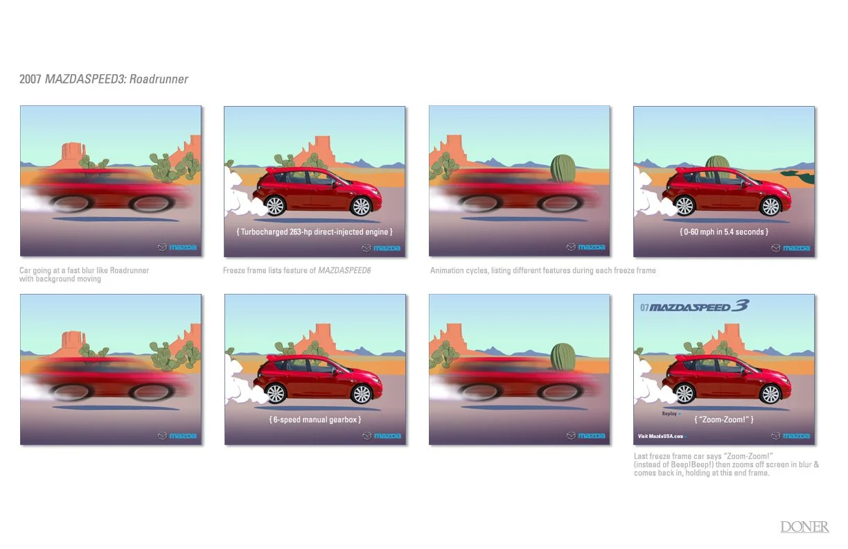 Mazda Animated Website Ad Design and Scripting (Flash & Actionscript)