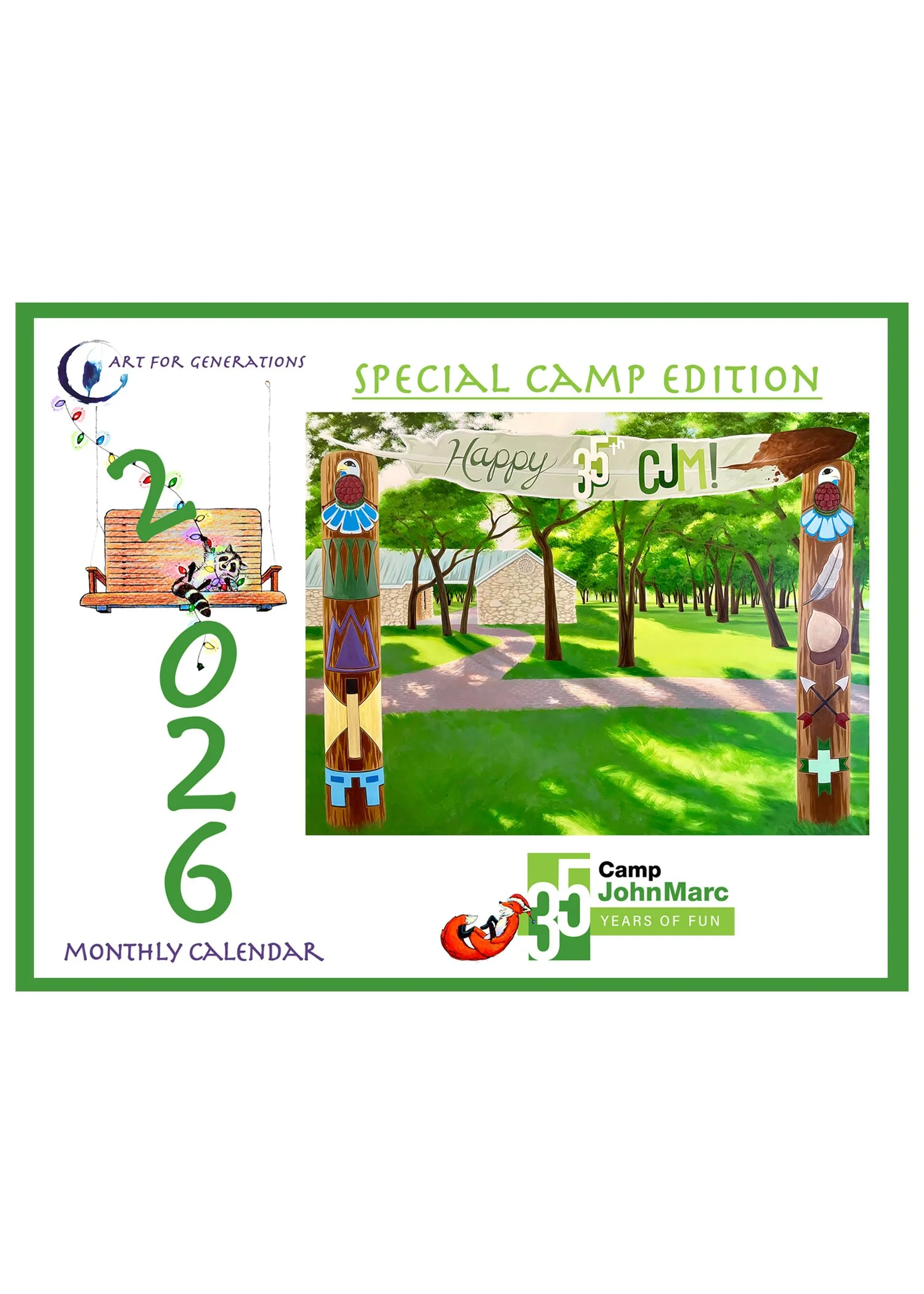 2026 Camp Art Calendar