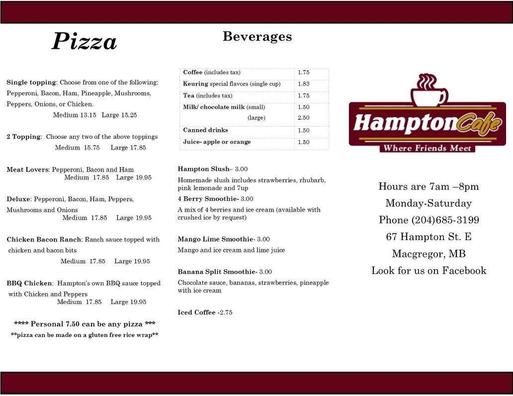 Hampton Cafe — MacGregor Chamber of Commerce