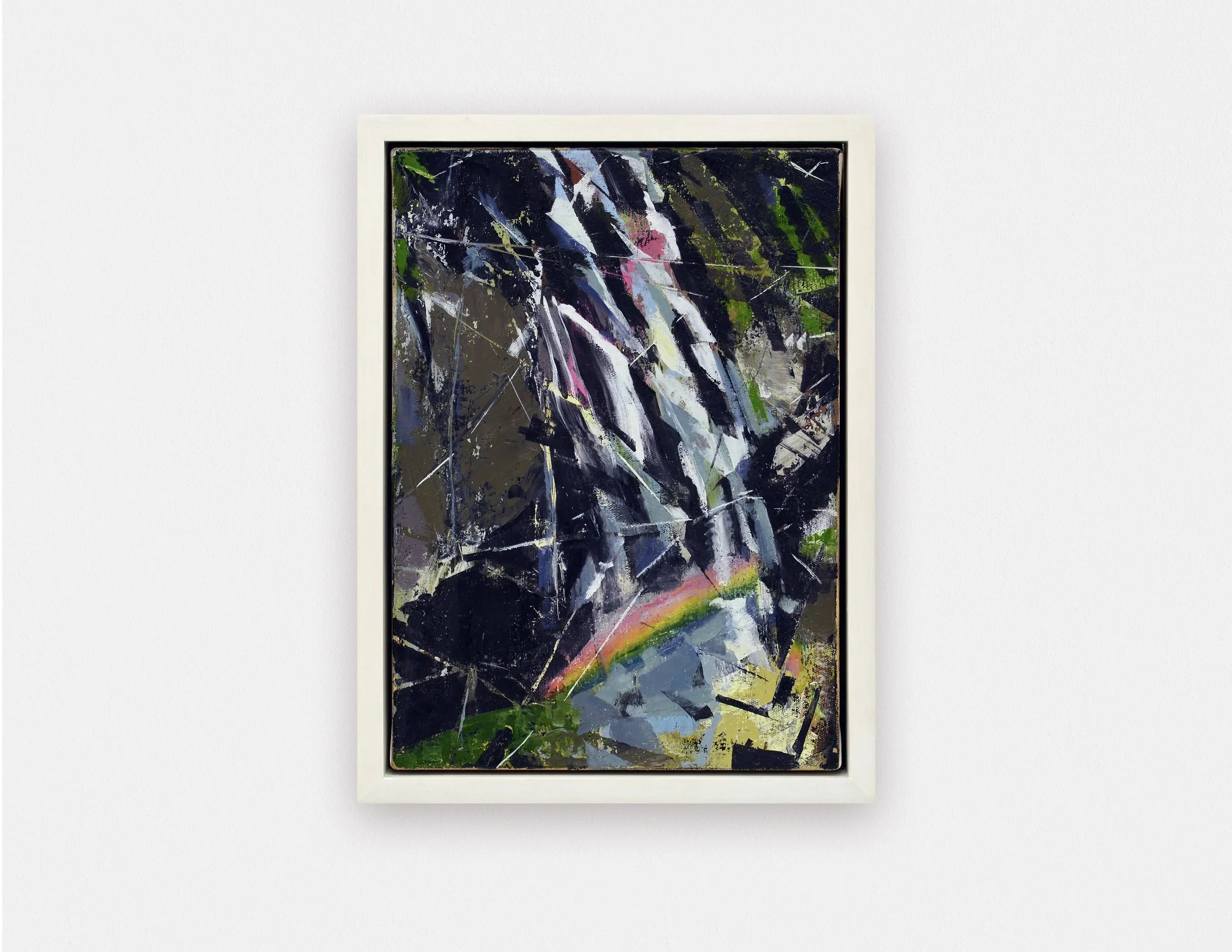 JERED SPRECHER
The Fall, 2024
Oil on canvas in handmade frame
14 x 10 x 1 inches (35.6 x 25.4 x 2.5 cm)