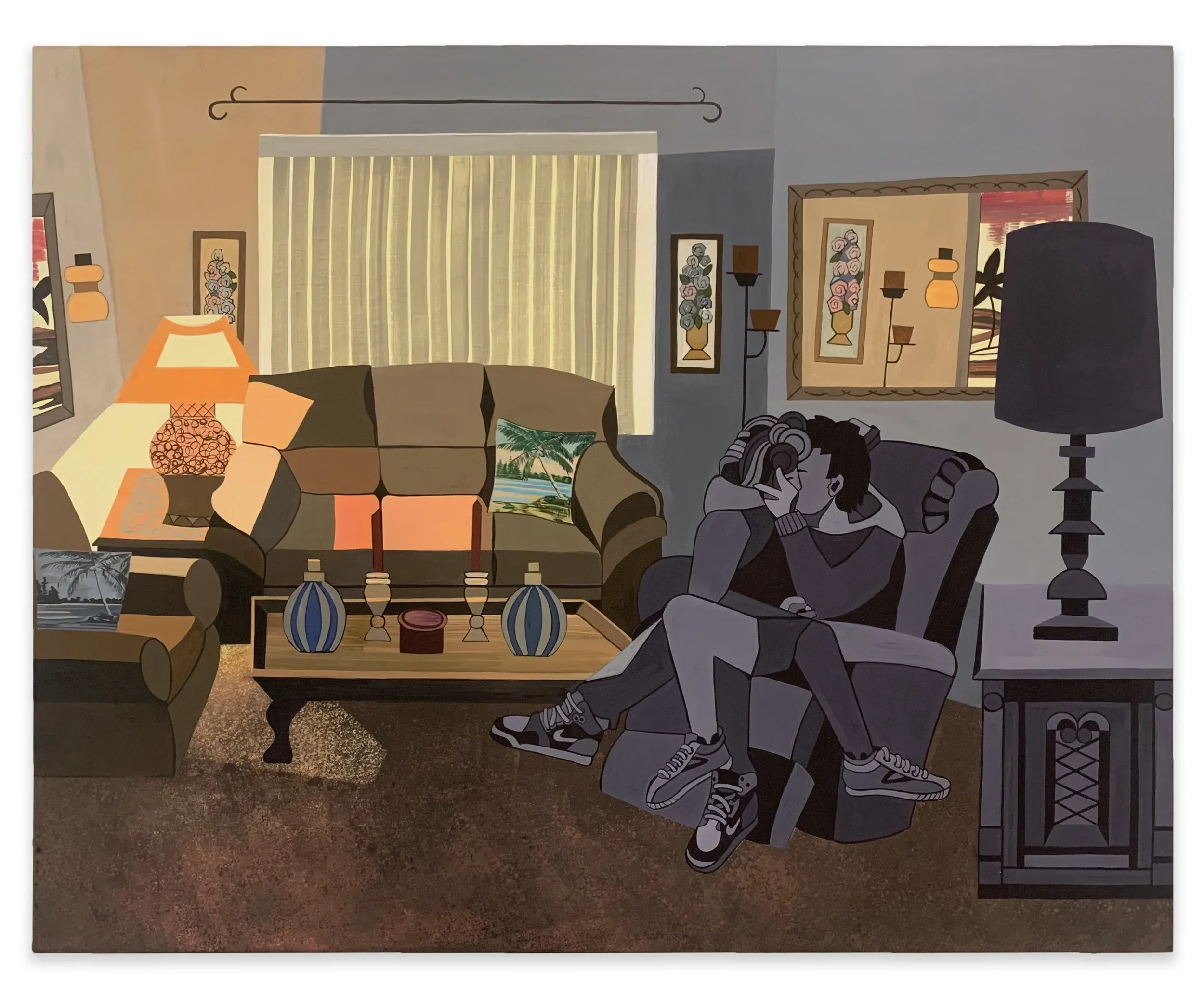 ANN TOEBBE
Making Our on Pleasure Drive,  2023
Gouache and oil on panel
16 x 20 inches (40.6 x 50.8 cm)