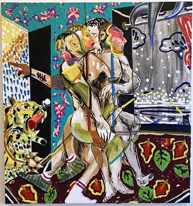 Daniel Morowitz  Four Seasons (No Exit)  202 acrylic and collage on canvas 44 x 40 inches