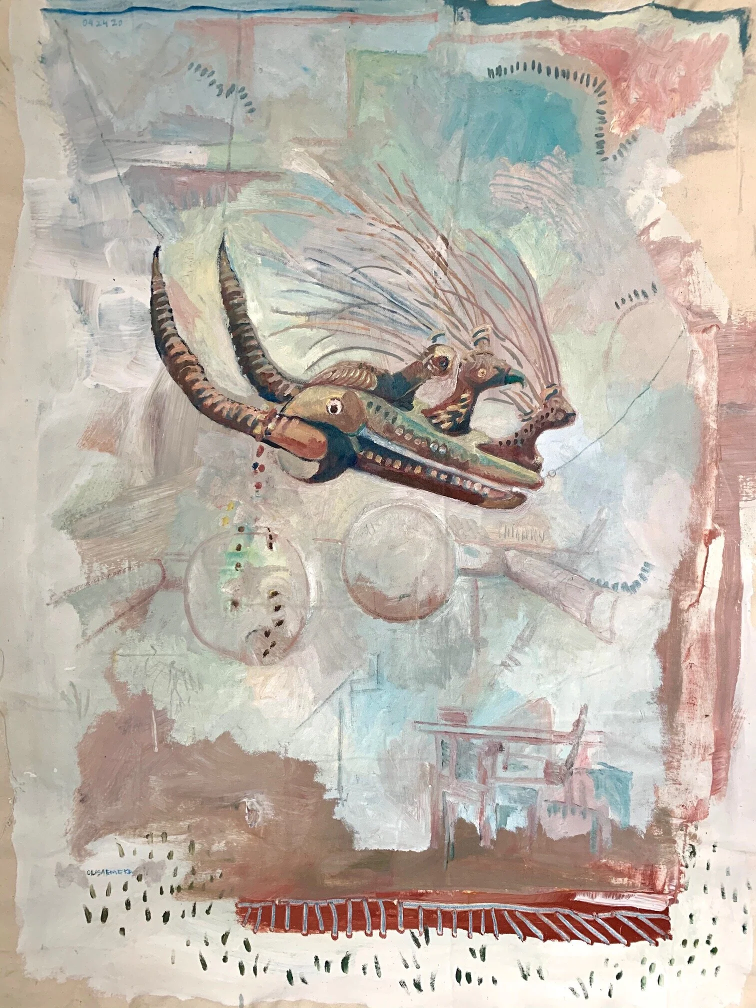 Joseph Olisaemeka Wilson  Crying ram  2020 oil and acrylic on canvas, 32.5 x 24 inches