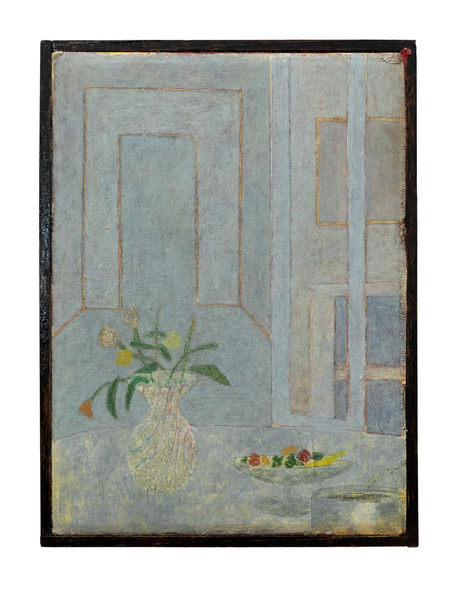 DANIEL CABRILLOS JACOBSEN
Still Life, 2026
Oil on found book cover
10.5 x 8 inches (26.7 x 20.3 cm) framed