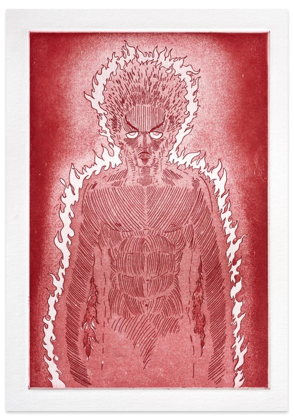 ALEX JACKSON
Self Portrait as an Earthgrazer (Self Portrait as Tetsuo) (For Otomo), 2023
Etching and aquatint on paper
Sheet size: 9.875 x 13.875”
Plate size: 6 x 9”
Edition of 20 + 5 AP