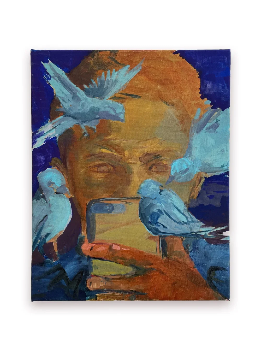 GERALD EUHON SHEFFIELD II
a bird in the hand is worth too many assholes with a keyboard 
2022
Flashe and acrylic on canvas
14 x 11 inches
