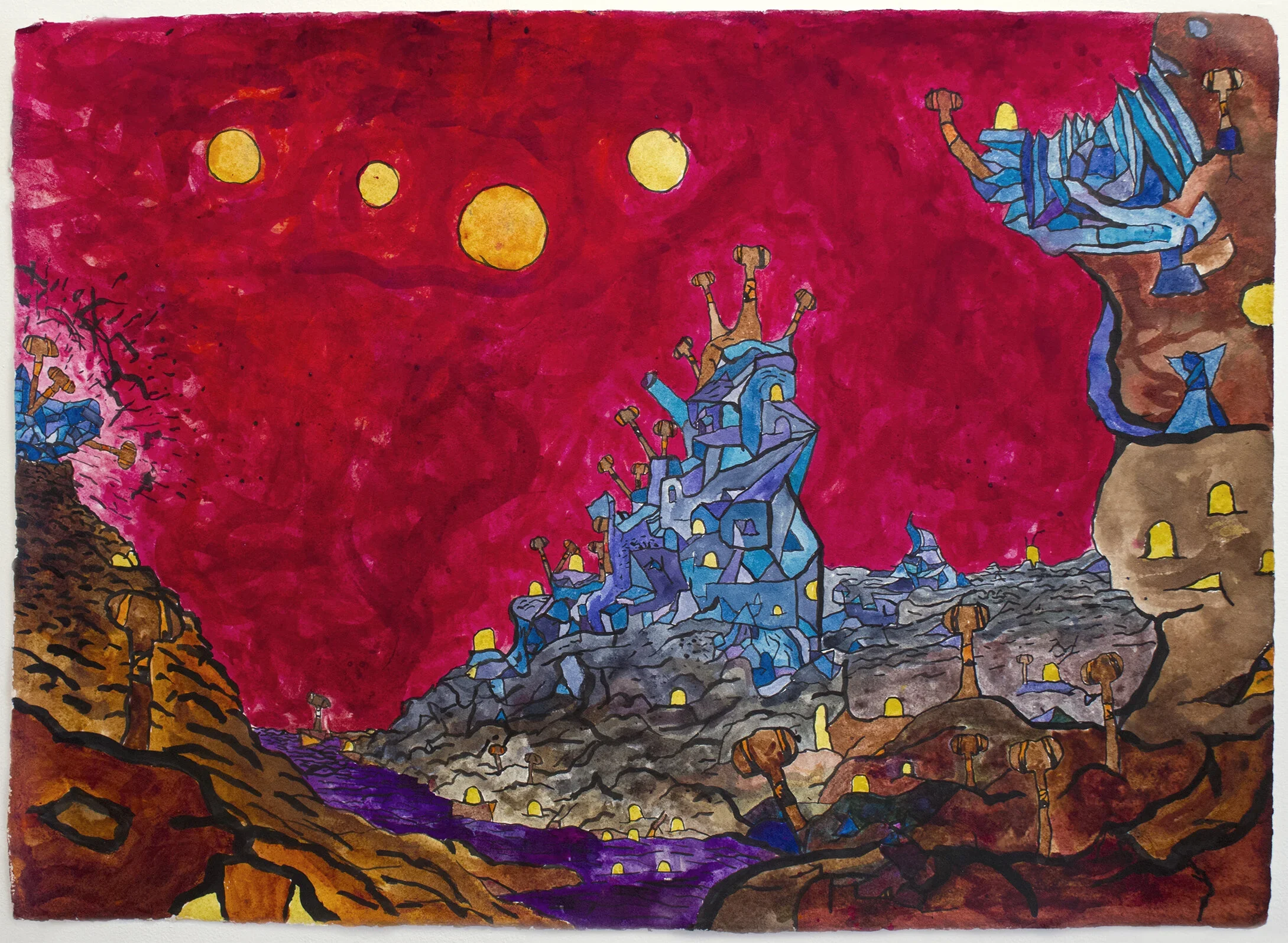 CHUCK WEBSTER
Redoubt (Hidden Fortress)
2018
Mixed media on paper
22.5 x 30.75 inches