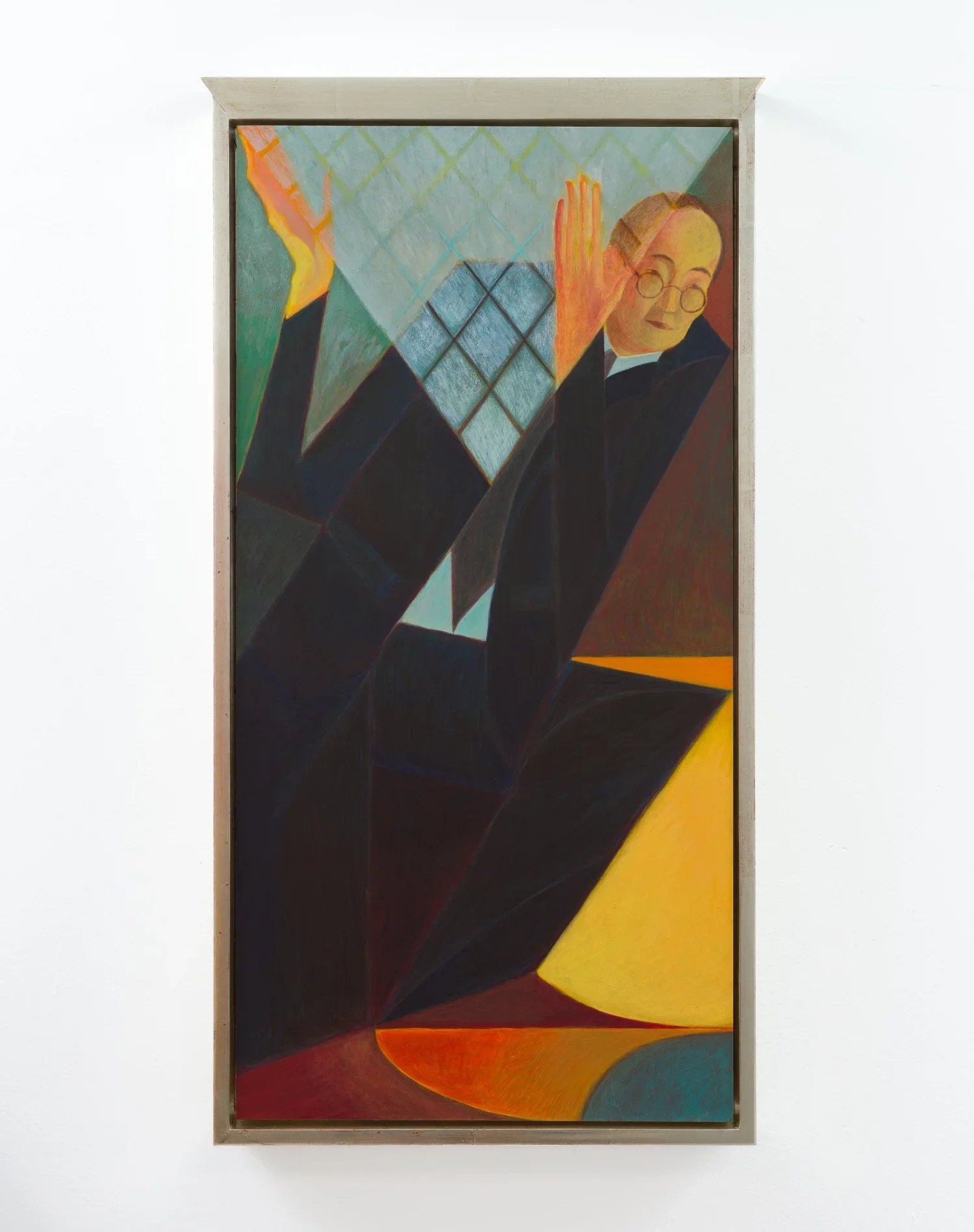 Damien Ding
IM Pei, 2023
Egg tempera on panel in a gilded artist frame
25.75 x 13.125 inches, framed