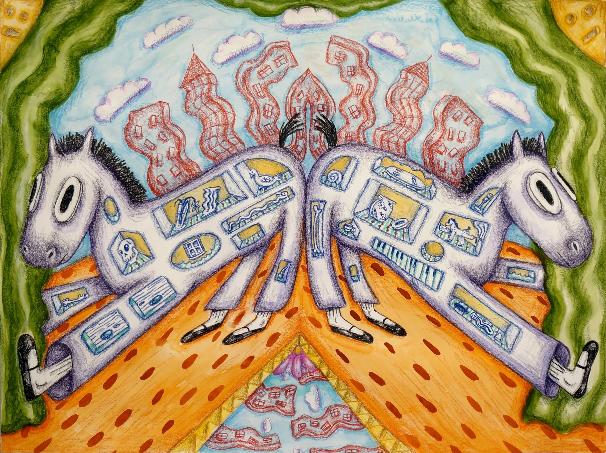 Rachel Jackson
Twice Compartmentalized
2020
Mixed media on paper
18 x 24 inches (23 x 27inches framed)