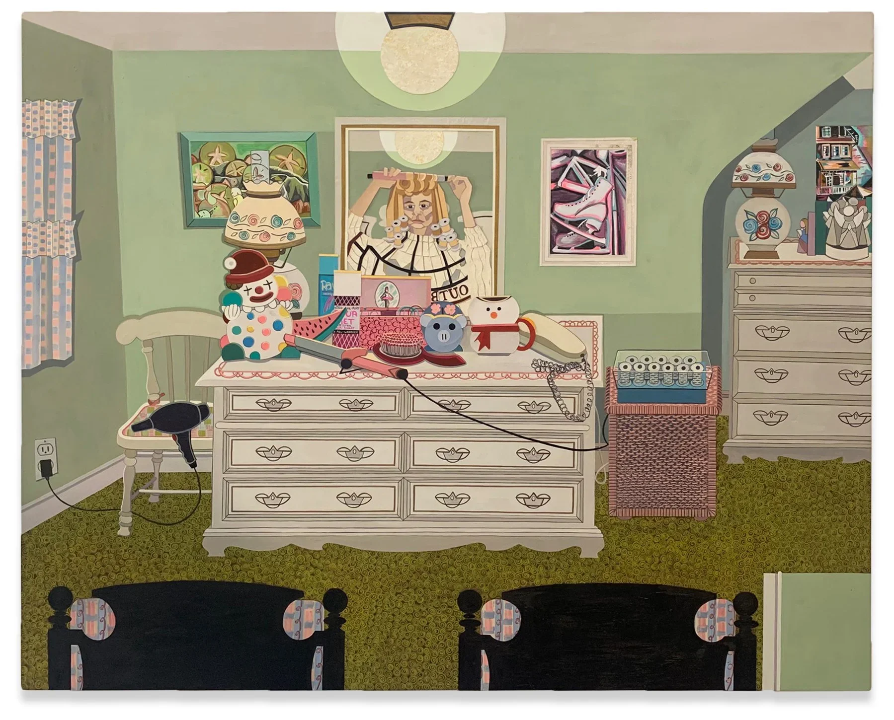 ANN TOEBBE
Getting Ready,  2023
Gouache, oil, and paper collage on panel
24 x 30 inches (61 x 76.2 cm)