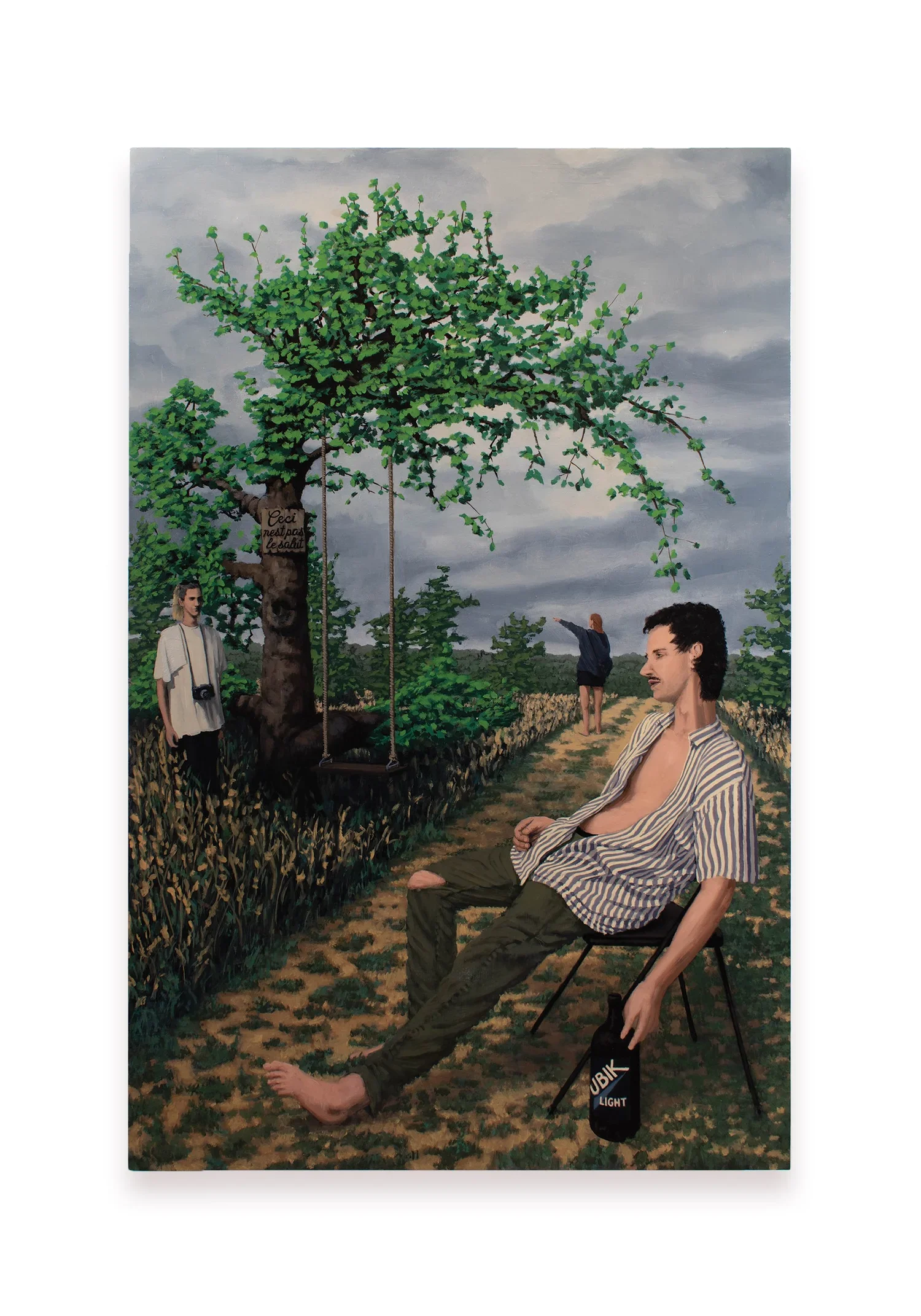 Elijah River Dion
The Treachery of Narrative, 2023
Oil on panel
36 x 24 inches (91.4 x 61 cm)