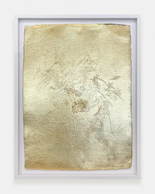 STACY LYNN WADDELL
Untitled (Floral Relief 1841), 2022
Gesso and 22-karat gold leaf on  paper
30 x 22 inches  (76.2 x 55.9 cm)