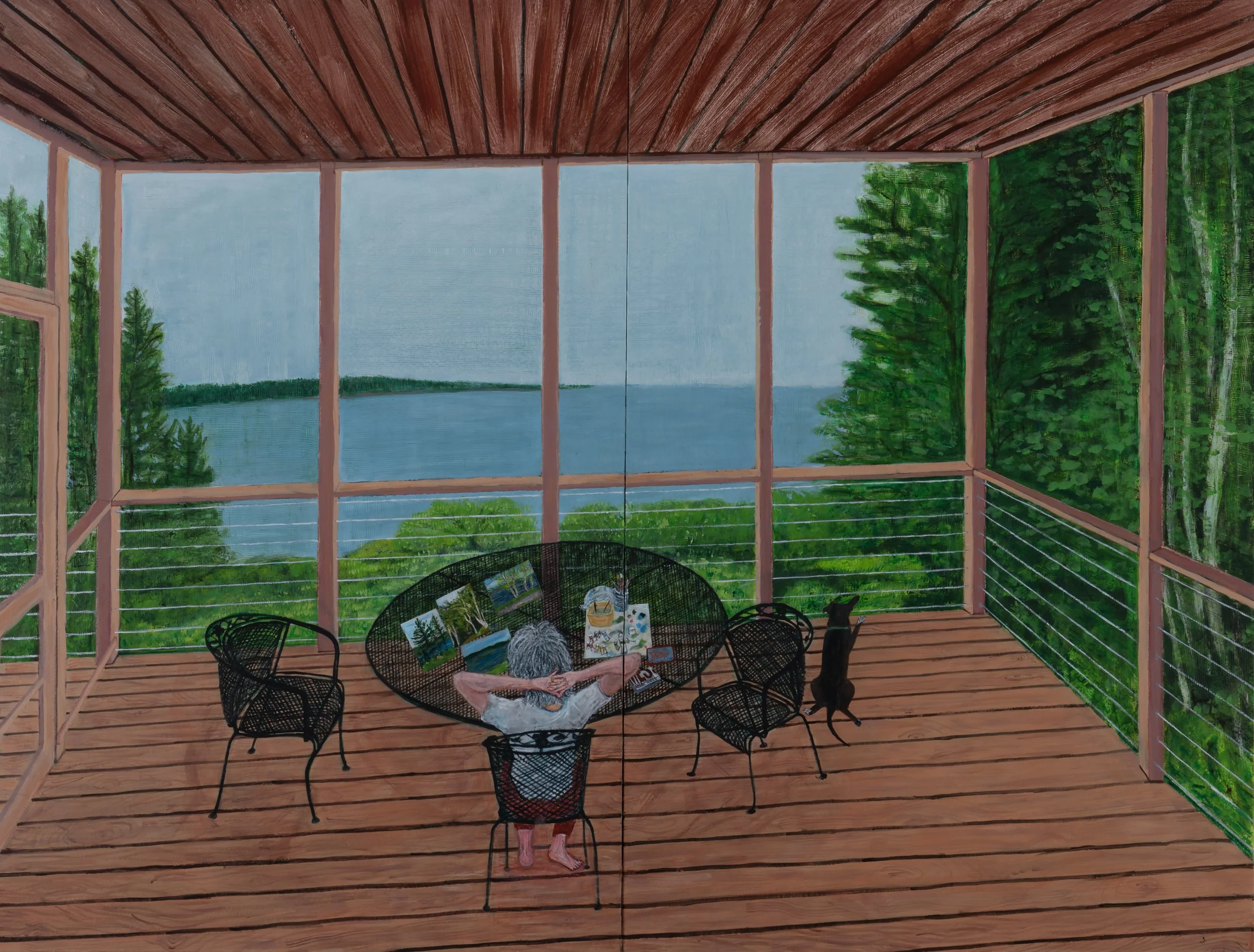 SARAH MCENEANEY
Alex and Andy’s Phippsburg ME, 2025
Acrylic and collage on panel, diptych
36 x 48 inches (91.4 x 121.9 cm)