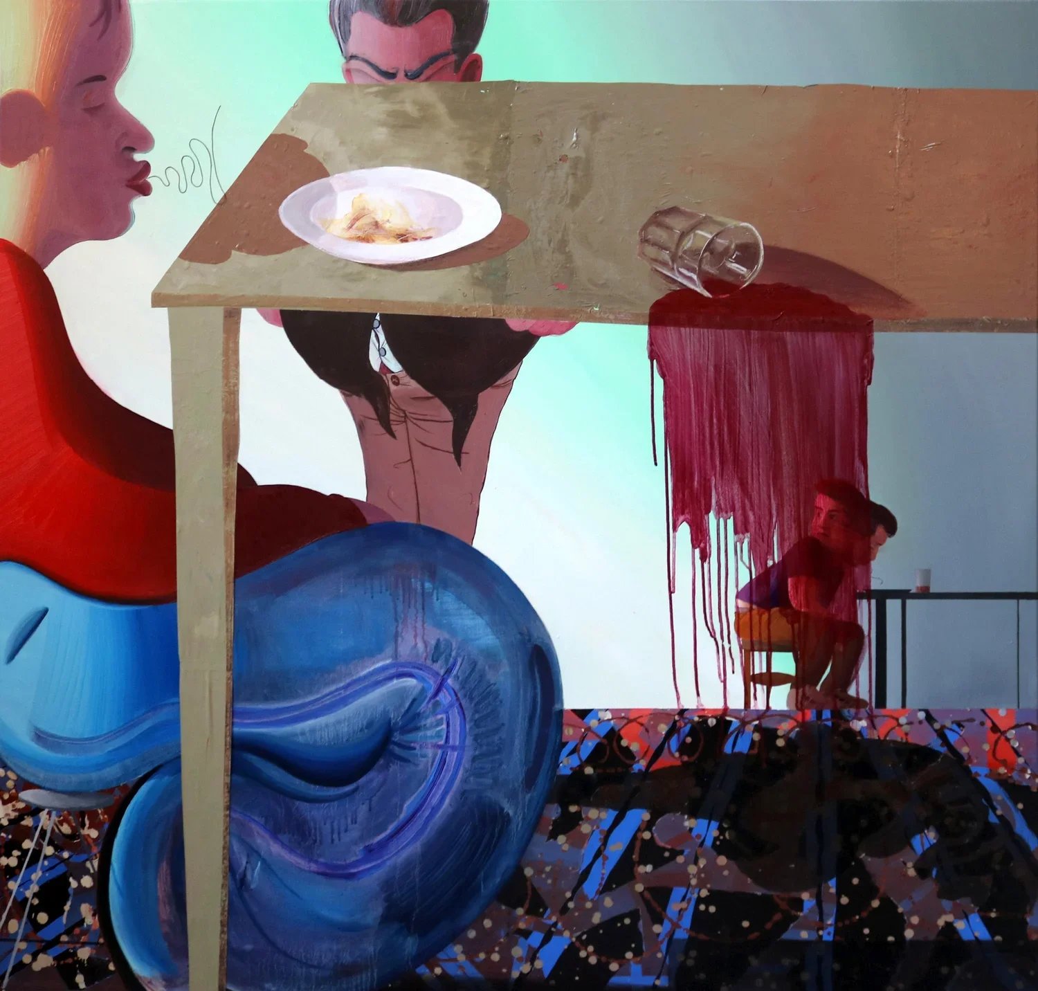 Daniel B Dias
Pour
2022
Oil, acrylic, and canvas thread on canvas
55 x 55 inches