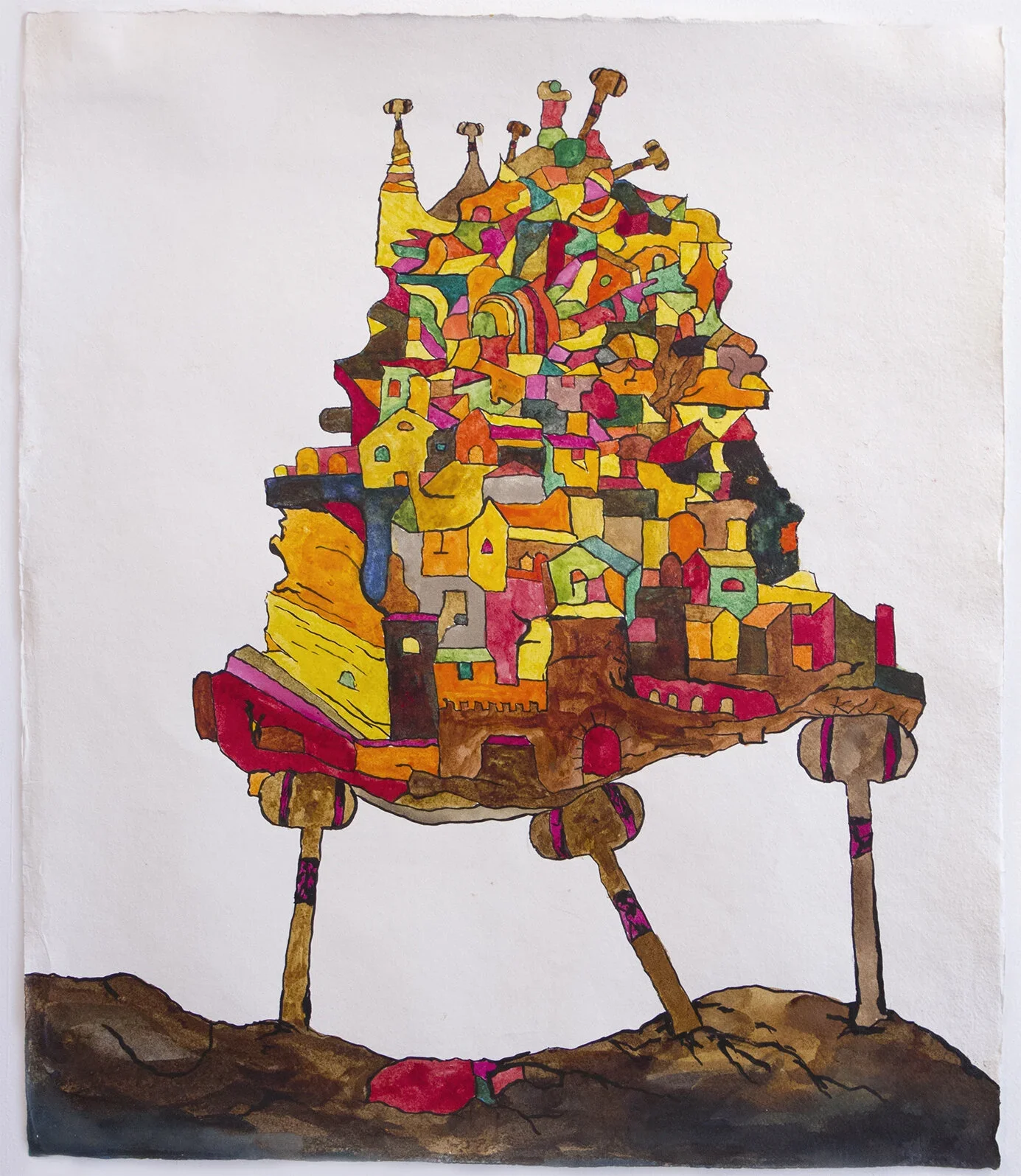 CHUCK WEBSTER
Cities to Love (Hadrian’s Village)
2018
Mixed media on paper
26 x 22 inches