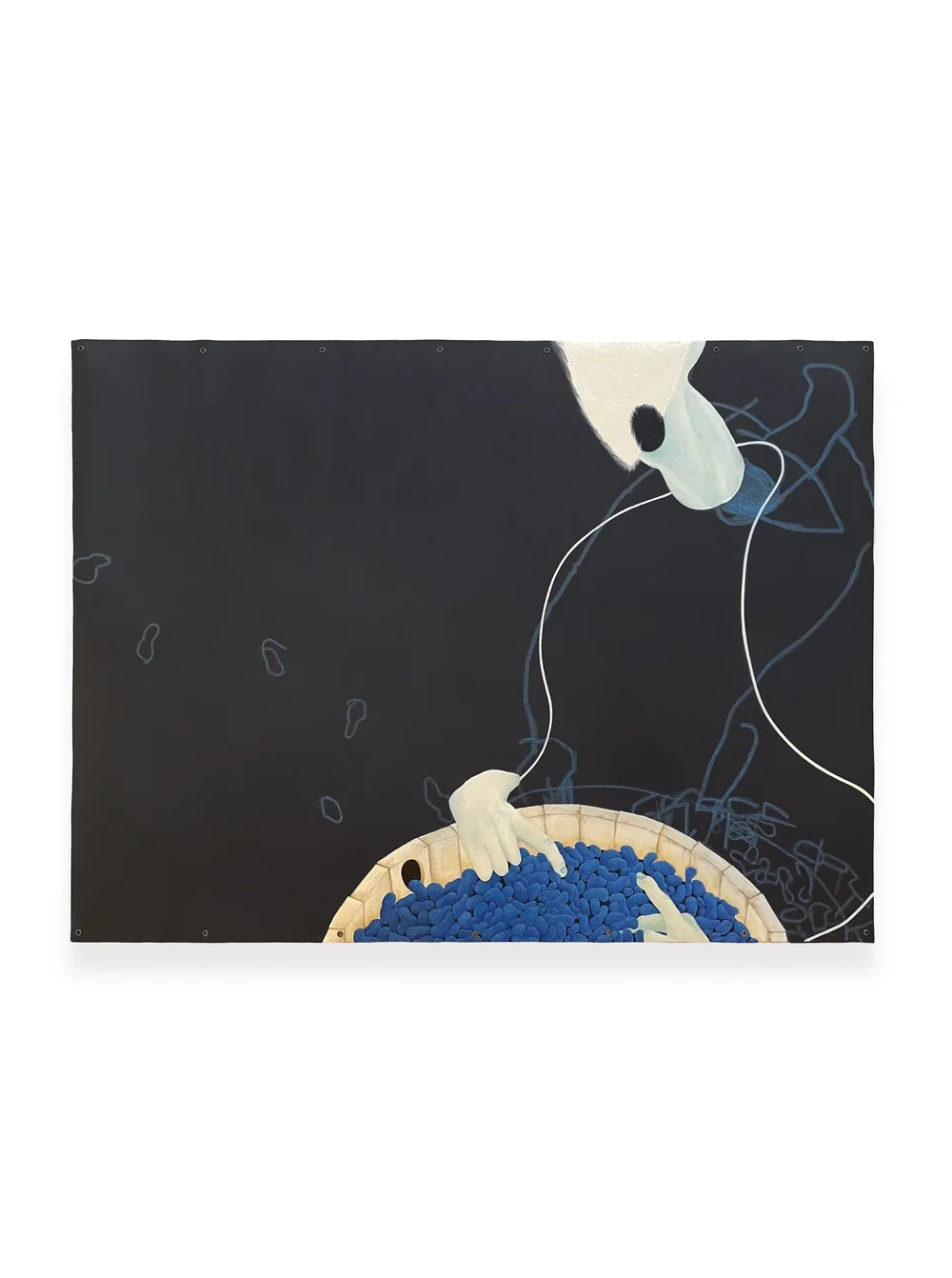 RANEE HENDERSON
Puppeteers poke and prod, but we eat good every damn day
2022
Oil and crayon on canvas
36 x 48 inches (91.4 x 121.9 cm)
